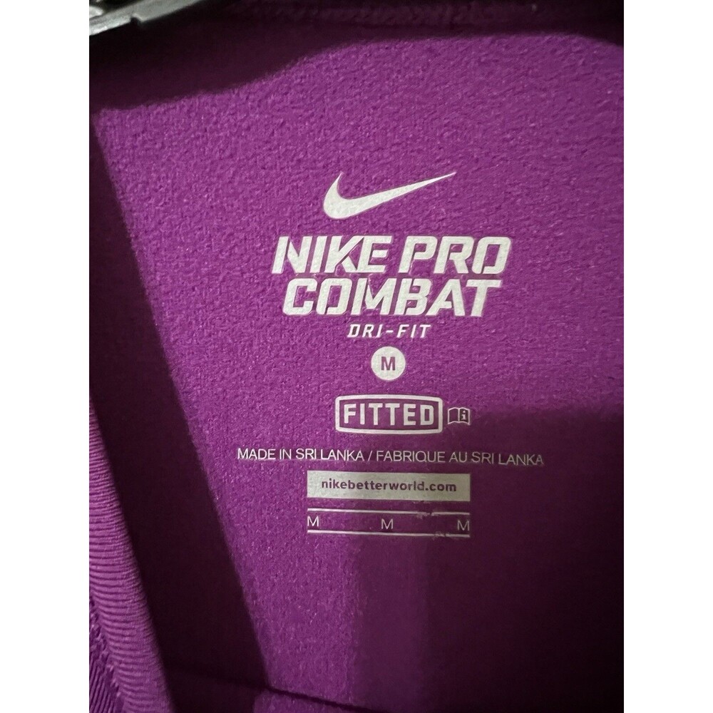 Nike Pro Combat Shirt Women's Therma-Fit Fitted Pullover Size Medium Purple - Picture 4 of 4